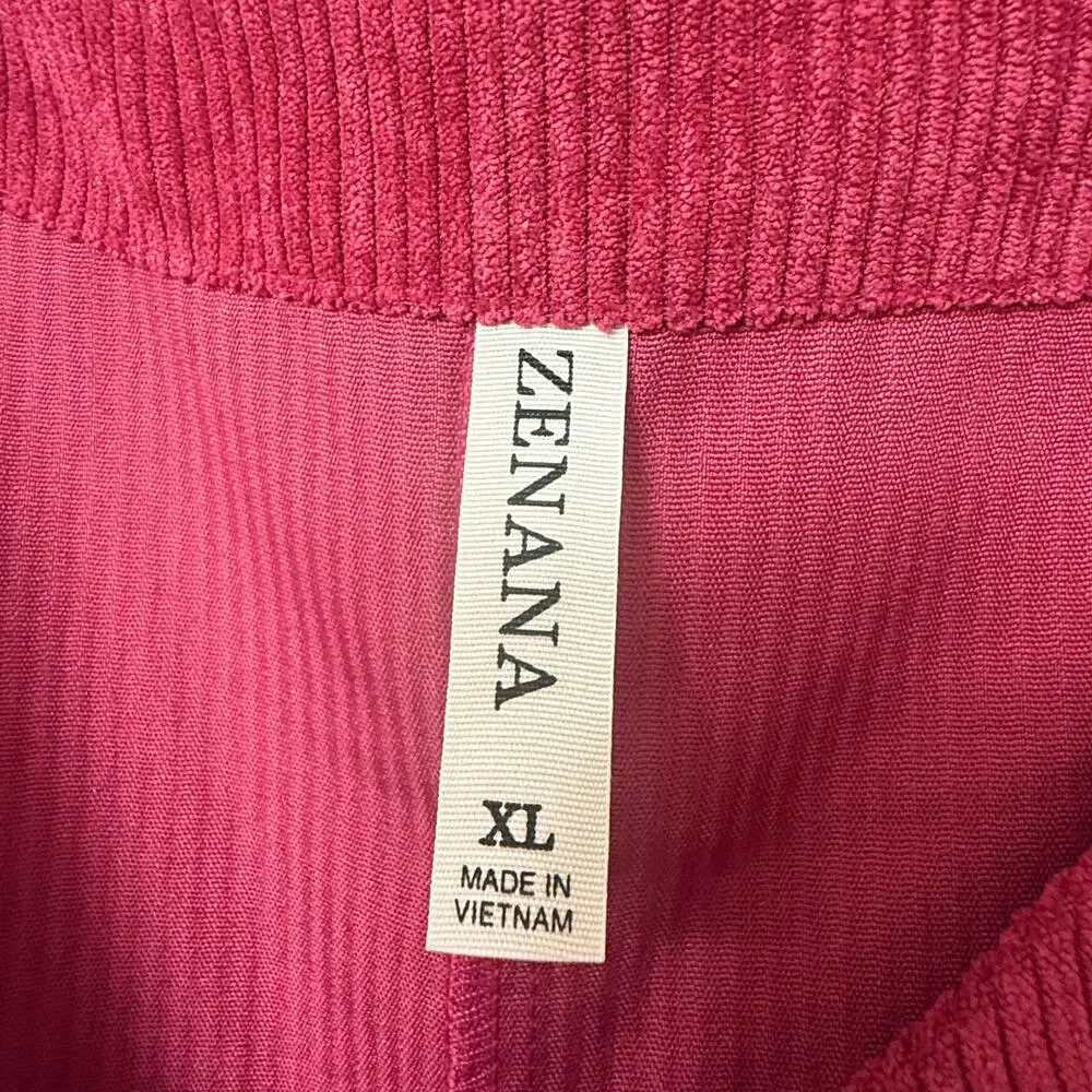NWOT Zenana Outfitters Magenta Corduroy Overall Pocket Sleeveless Dress Size XL - Picture 13 of 13